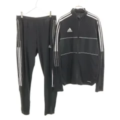 adidas アディダス トラックジャケット 上下 セットアップ L ブラック ジャージ メンズ 古着