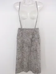 ◇ ◎ Couture brooch サス付き 総柄 膝下丈 タイト スカート サイズ38 グレー系 ブルー系 マルチ レディース P  【中古】 【1210030001826】