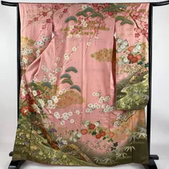 振袖 身長158-173cm 黄 矢絣 牡丹 松竹梅 正絹 振袖単品 L～LLサイズ 白 赤 古典柄 松竹梅 鶴 身長158～168cm