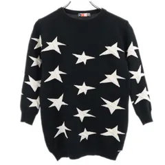 エムエスジーエム ウールブレンド 星 ニット ブラック系 MSGM 七分袖 セーター レディース 【中古】  【231007】