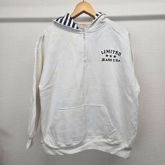 LIMITEDToo ハーフジップパーカー 14 白 ヴィンテージ メンズ 古着 M-C-403