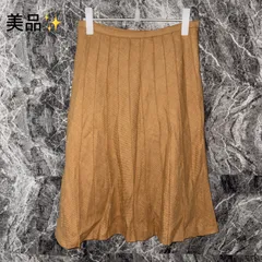 美品<!-利用不可文字-!><!-利用不可文字-!> ペルルペッシュ フレアスカート ロングスカート ウール混 レディース【38】ベージュ きれいめ おしゃれ 秋冬のサムネイル