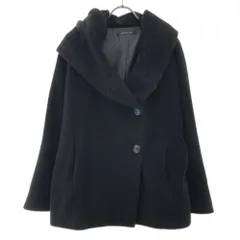 ミズイロインド 日本製 フード付き ウールジャケット ブラック mizuiro ind レディース