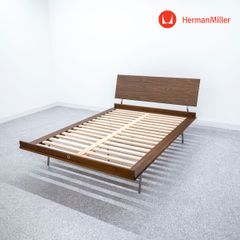 【展示品】Herman Miller ハーマンミラー Nelson Thin Edge Bed ネルソン シンエッジ ベッド フルサイズ ベニヤヘッド ベッドフレーム ウォールナット ジョージ・ネルソン