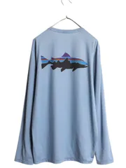 【お得なクーポン配布中!】 パタゴニア 両面 プリント 長袖 Tシャツ メンズ M 18年製 Patagonia ストレッチ ロンT ロングスリーブ フィッツロイ トラウト グラフィック