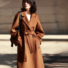 【Susy.】カシミヤブレンドロングリバーコート