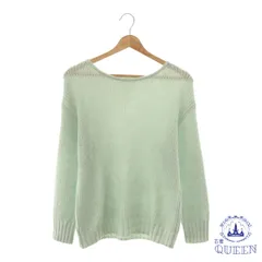 【訳アリ】 INED イネド トップス ニット シンプル Ｕネック 長袖 レディース ブルー 9 901-11364 送料無料 古着