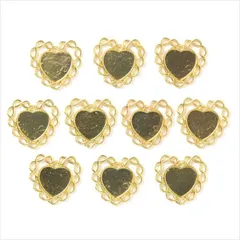 ミール皿【g29 ゴールド】10個セット ラウンド ハート モールド UVライト ストラップ キーホルダー チャーム クレイ ネックレス ペンダント ハンドメイドアクセサリーパーツ