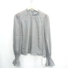 ◇ ⊂Φ◎●未使用● JUNOAH ジュノア 長袖 ブラウス サイズM グレー レディース E  【1502060008471】