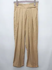 ◇ La-gemme ラジエム マジックテープ ストレートパンツ サイズL ベージュ系 レディース P  【1408200007239】