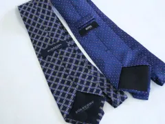 【220719】 ブランドネクタイ　2本セット　BURBERRY＆HUGO BOSS　シルク ネイビー系