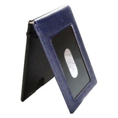 （まとめ買い）コレクト パスケース 蝶型 本革調 3ポケット 紺 CP-202V-BL 【3個セット】