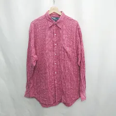 ◇ Θ Polo by Ralph Lauren ポロ バイ ラルフローレン チェック柄 長袖 シャツ サイズL レッド メンズ E  【1502180030284】