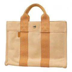 エルメス　ニューフールトゥ　オレンジ　角スレなし　クリーニング済み エルメスニューフールトゥMM オレンジ ユニセックス キャンバス