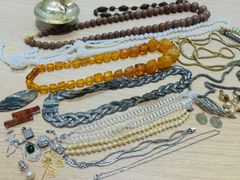 【遺品整理】アンティーク ネックレス イヤリング ブローチ リング  ジャンク品有り