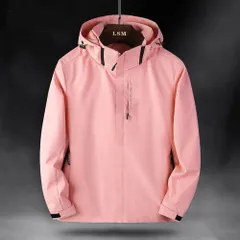 ☆ ピンク ☆ XLサイズ ☆ ジャケット フード付き 長袖 レディース pmyjacket27 ジャケット フード付き 長袖 ウインドブレーカー コート マウンテンパーカー 作業服 登山ウェア 薄手 レディース メンズ はっ水 撥水 無地 防寒 保温 通気性