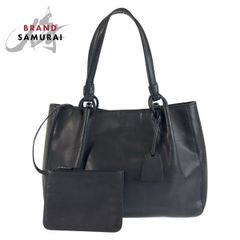 美品 PRADA プラダ サフィアーノ ロゴ ブラック 黒 シルバー金具  