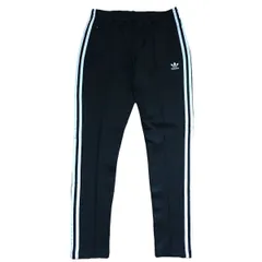 古着 adidas アディダス トラックパンツ トレフォイルロゴ 3ライン ブラック M 256-78