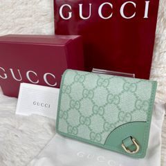 【未使用品】GUCCI グッチ GGエンブレム ミニ ウォレット(コイン＆紙幣入れ付き) 820692 FAD6L 8458 セージグリーン