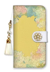 iPhone15ProMax ケース 手帳型 iPhone15 プロマックス スマホケース パール ビジュー ストラップ付  おしゃれ 花柄 ボタニカル フラワー エレガント 上品 大人 可愛い ピンク カラー05