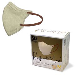 Raffinato 5Dバイカラー立体マスク ライトラテ×オレンジ 30枚 箱なし