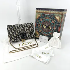 【極美品】Christian Dior クリスチャンディオール Oblique Trotter サドル Saddle Chain Wallet ロングクラッチ 2Way ショルダーバッグ K10190