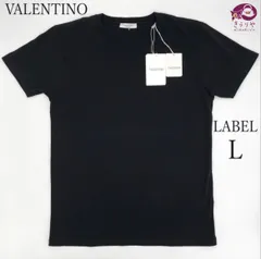 VALENTINO ヴァレンティノ ロックスタッズ クルーネック 半袖Tシャツ ブラック ラベルL PV3MG10I46M