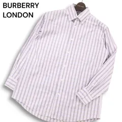 BURBERRY LONDON バーバリー ロンドン 通年★ 長袖 ボタンダウン ノバチェック シャツ Sz.M メンズ 日本製