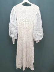 ◇ mysty woman クルーネック ニット生地 シンプル フェミニン 長袖 ロング丈 ワンピース 表記なし ピンク レディース E  【1309250034339】