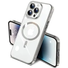 iPhone 13 ProMax ケース クリア 耐衝撃 Magsafe対応 アイフォン13 ProMax スマホケース マグネット搭載 薄型 米軍MIL規格 透明 ワイヤレス充電対応 黄変防止 落下防止 グレー