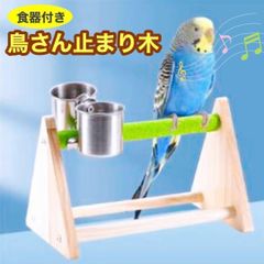 インコ 止まり木 鳥用品 爪研ぎ パーチ とぎ棒 止まり台 おもちゃ 餌入れ付き