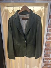 BALMAIN レザージャケット 本革 羊革 カーキ A-143