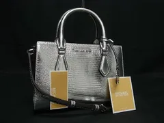 ■新品同様■ MICHAEL KORS SHEILA センタージップ サッチェル スモール リザード型押しレザー 2WAY ショルダーバッグ BI8728