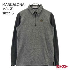 美品】マークアンドロナ スカル総柄 ハーフジップ 長袖モックネック