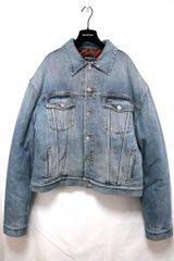 BALENCIAGA 발렌시아가 Blue Year of The Tiger Padded Denim Jacket 패디드 데님 재킷 타이거 가짜 보아 블루 데님 42 사이즈 657603 TJW73 신품 미사용