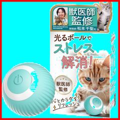 【人気商品】(ブルー) 国内サポート付 ストレス発散 誤飲防止設計 USB充電式 猫 にゃんにゃんタマタマ 球体自動猫じゃらし うちのこエレクトリック 獣医師監修