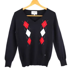 アーノルドパーマー ニット セーター 長袖 ウール混 ゴルフ スポーツウエア トップス メンズ 3サイズ ネイビー Arnold Palmer 【中古】