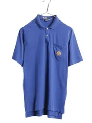 【お得なクーポン配布中!】 90s ポロ ラルフローレン ポケット付き 半袖 ポロシャツ メンズ M / 古着 オールド 半袖シャツ カットソー スムース 素材 ワンポイント 青