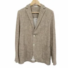 #anc チルコロ CIRCOLO 1901 ジャケット 46 ベージュ 茶 ツイード風プリント 薄手 テーラード ストレッチ メンズ [965501]