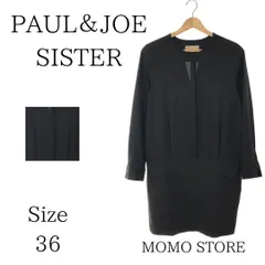 PAUL＆JOE SISTER ポールアンドジョー シスター ワンピース 膝丈 Vネック シースルー 長袖 レディース ブラック 36