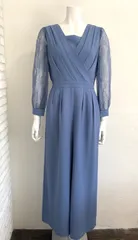 854 aimer anche パンツドレス　オールインワン　袖レース　M　結婚式　二次会　イベント