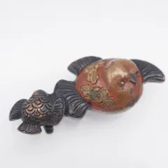 金工　帯留め　アンティーク　布袋尊　彫金　七福神　目貫　前金具 金工 帯留め アンティーク 布袋尊 彫金 七福神 目貫 前金具