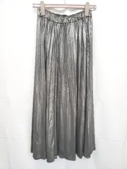 ◇ ⊂ JEANASIS ジーナシス グリッター ロング丈 プリーツ スカート サイズF ダークグレー系 レディース E  【1411070012937】