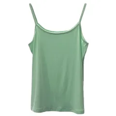 タンクトップ キャミソール レディース インナー 肌着 大きいサイズ ストレッチ さらさら ツルツル とろみ すっきり フィット Uネック 下着 黒 白 茶 緑 rr-004