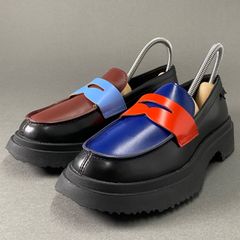 3f24 【美品】 CAMPER カンペール Twins ツインズ WALDEN ウォールデン クロムフリーレザー レザーローファー K201116-012 35# ブラック系 レディース