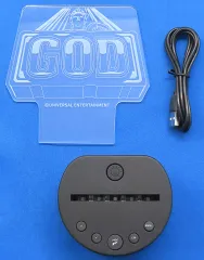 【中古】置き時計・掛け時計 光る!LED アクリルクロック 「ミリオンゴッド 神々の凱旋」