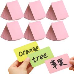 新品 300枚入 無地カード 名刺サイズ メッセージカード ミニ【6色から選べます】 暗記カード ミニ単語カード ピンク 記憶カード メモカード