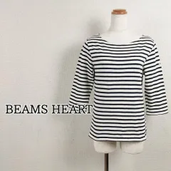 ビームスハートBEAMSHEARTボーダー七分袖カットソープルオーバー定番M相当