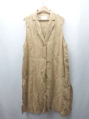 ◇ ⊂ natural by clip ノースリーブ 膝下丈 ワンピース サイズF ブラウン系 レディース E  【1506190005577】