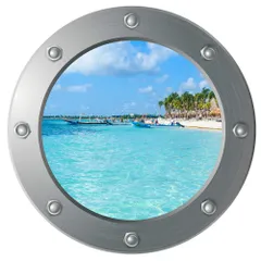 ウォールステッカー アニマル 動物 ステッカー 窓 ウミガメ 海 壁紙 南国 3D ウォールシール トリックアート 亀 海亀 イルカ シール 海中 海底 ビーチ 冷蔵庫 かわいい 子供部屋 窓 DIY 海底 海中… (ビーチ小舟) 